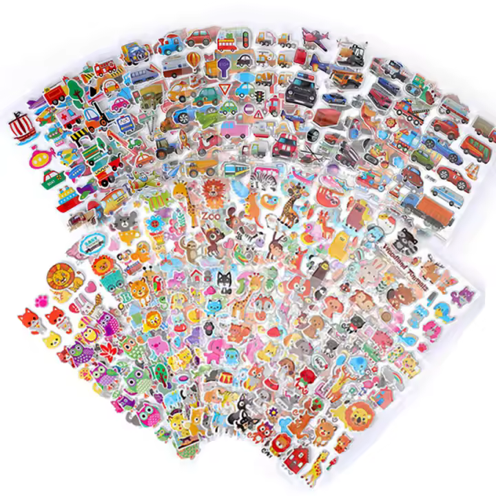 Pegatinas 3D para Niños, Pegatinas Infantiles acolchadas, 50 hojas, útiles, Regalos, álbum de recortes - 1