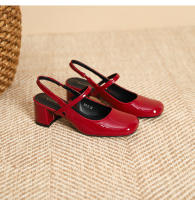 Zapatos de tacón cuadrado con tiras y charol con punta cuadrada - details 40