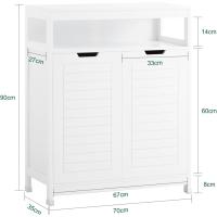 Armario de Suelo para baño Mueble Columna de baño con 2 Cajones y 1 Estantes Blanco 30 x 30 x 89 cm Blanco - details 28