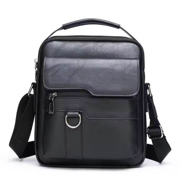 Bolso De Hombro Para Hombre De Cuero Vintage Lujo Bolso Mensajero Casual Bandolera Pequeña Bolso De Negocios Estilo Vintage - 1