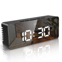 ORIA-reloj despertador Digital con espejo, dispositivo electrónico de mesa alimentado por USB y batería, modo nocturno, 12/24H - details 5