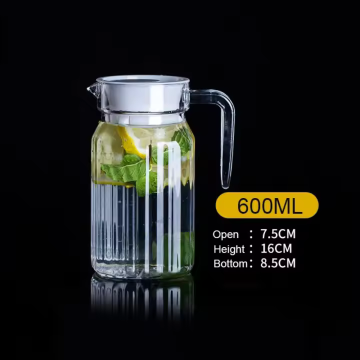 Olla de Vidrio Resistente al Calor 600ml/2000ml Ideal para Té Caliente, Té Helado, Bevidas de Jugo - 1