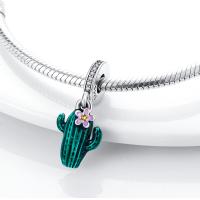 LAZA-Colgante de Cactus para mujer, cuentas de plata de ley 925, compatible con pulseras originales, collares, joyería - details 4