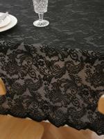Mantel floral Ense negro, diseño estampado para cocina, salón, mesa de comedor, decoración, fiestas y eventos - details 7