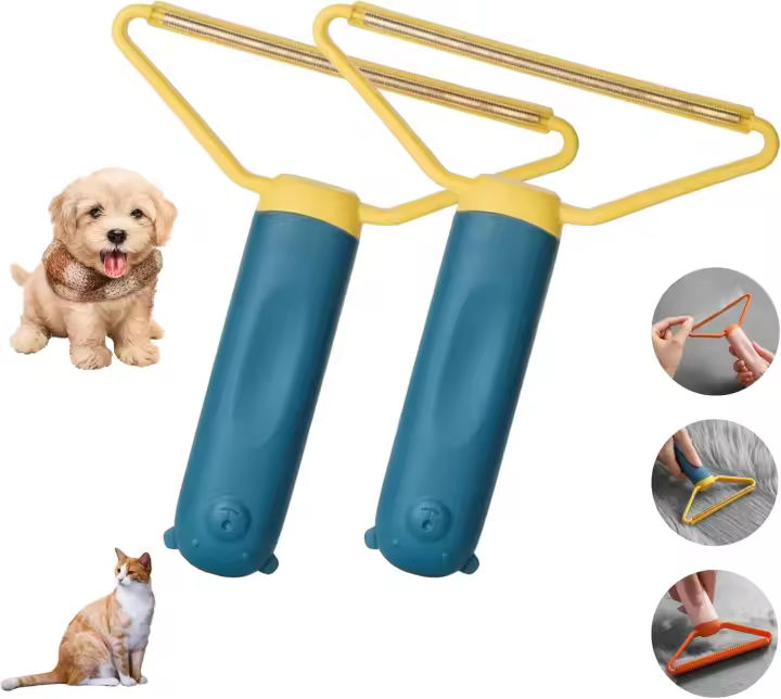 Eliminador de Pelo de Mascota Cabeza de Metal y Plástico para Ropa, Muebles y Coches 1-2pcs - 1