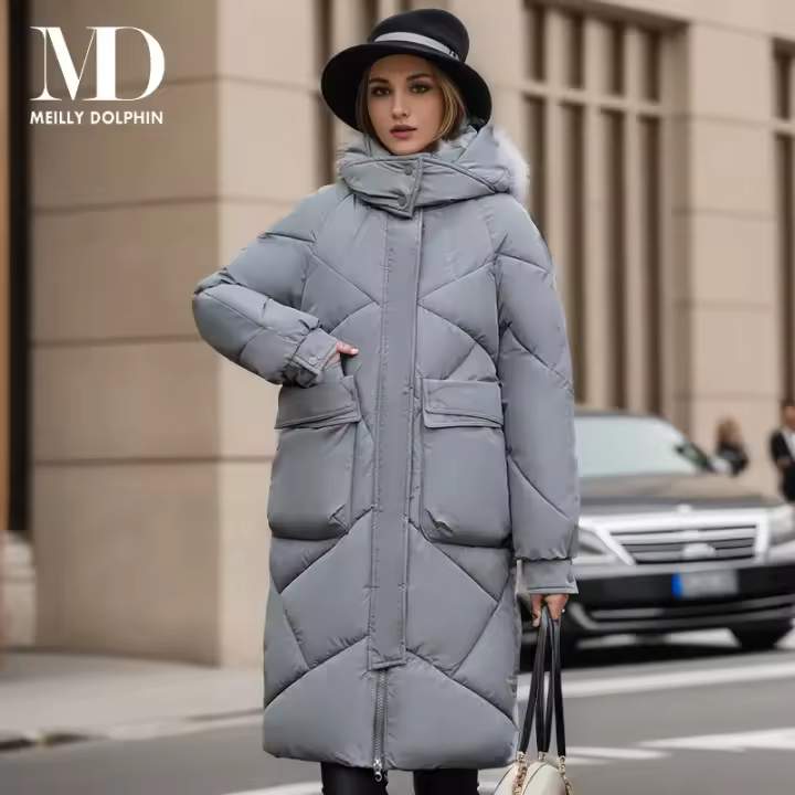 New Snow Wear Winter Coat for Women Down Jacket Warm Casual Loose Hooded Winter Women Jacket Long Parkas - 1