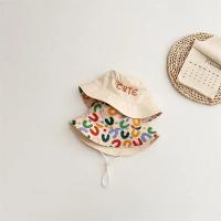 Bebé cubo de dos caras, sombrero de pescador bordado con letras, primavera y verano, para s - details 7