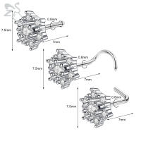 ZS-perno de Nariz de cristal CZ para hombres, forma de cruz de abeja de corazón, 316L retenedor de Pin de acero inoxidable, joyería de Piercing de fosa nasal en forma de L, 20g, 1 pieza - details 26