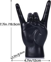 Estatua de Pose de resina negra de 7,7 pulgadas, decoración de escritorio, amantes de la música de la cultura rock, adecuada para decoración del hogar o la oficina, escritorio y estante - details 1