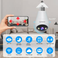Lenovo Cámara de Vigilancia Inteligente IP WiFi 3MP E27 Bombilla Monitoreo de Video Interior - details 0