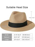 Sombrero de Paja Sombrero de copa con sombra de protección solar al aire libre para hombres Sombrero de Panamá Sombrero plegable británico - details 6