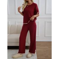 Ropa de mujer de moda 2025 primavera y verano temperamento casual de manga corta conjunto de pantalones de punto - details 18