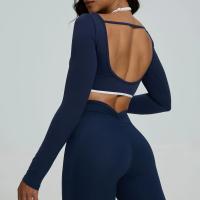 Camiseta Deportiva de Dos Piezas para Mujer Top de Yoga Seco y Adelgazante Manga Larga Para Correr - details 1