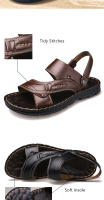 Sandalias de cuero para hombre, zapatos informales, ligeros y cómodos, para la playa y el verano - details 8