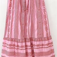 Vestido sin mangas de moda de verano, estilo casual suelto con falda larga de poliéster. - details 3