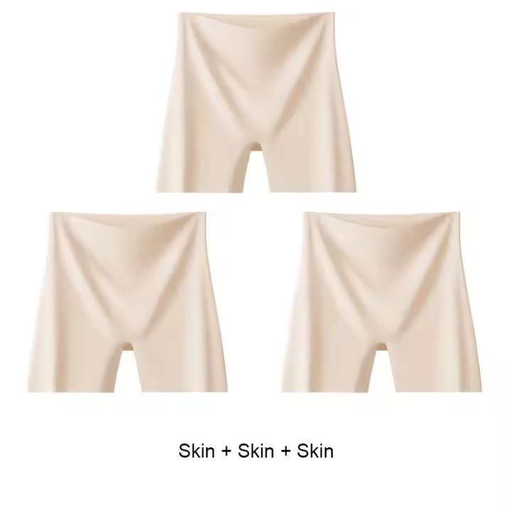 Boxer para mujer, bragas sin costuras, pantalones cortos de seguridad, pantalones cortos de talla grande, ropa interior de seda helada, verano debajo de la falda - 1