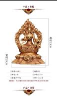 Estatua de Buda de adoración en el hogar dorada de cobre puro tántrico tibetano hecho a mano nepalí y adorno de práctica - details 1