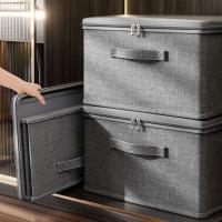 Nueva caja de almacenamiento de ropa gris con cubierta antipolvo, caja de almacenamiento de sujetador de gran capacidad, cajón de almacenamiento para el hogar - details 14