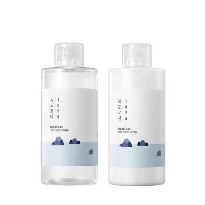 Hot ROUND LAB 1025 Tónico Dokdo 150ml+Loción Dokdo 150ml |   Tónico hidratante, exfoliación suave, calmante, para pieles sensibles, - 1