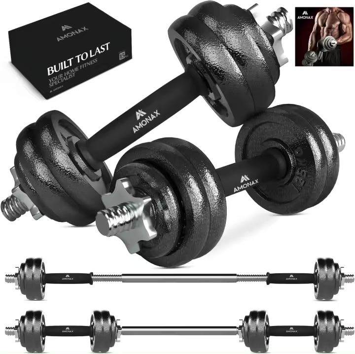 Juego de Pesas Ajustables Kit de Mancuernas de Hierro Fundido para Fitness en Casa - 1