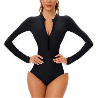 Traje de baño de manga larga para mujer, traje de surf de una pieza - details 4