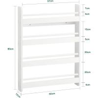 4 Estanterías Estantería Pared Blanco L60 x P12 x H80cm KMB08-K-W ES - details 2