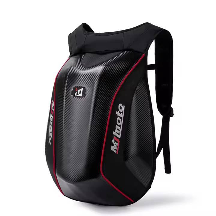 MJMOTO Carcasa de Fibra de Carbono Casco Integral Impermeable Gran Capacidad - 1