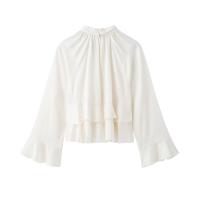 OUWU- Blusa con pliegues para mujer, camisa de manga larga, elegante, primavera, 2025 - details 1