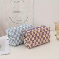 Neceser de punto a cuadros, bolsa de maquillaje, bolsa con cremallera espaciosa, bolsa de viaje portátil, organizador - details 5