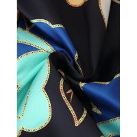 BUNO-2025 Vestido de mujer con tirantes finos, cuello cuadrado, estampado floral grande y dobladillo asimétrico con volantes para un look elegante - details 15