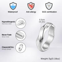 Anillos Mobius simples para hombres y niños, anillo de dedo para parejas, sencillo de acero inoxidable, regalos de joyería vintage punk - details 3