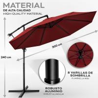 Paraguas de aluminio con manivela 300/350 cm de diámetro Protección UV Impermeable para mercado - details 20