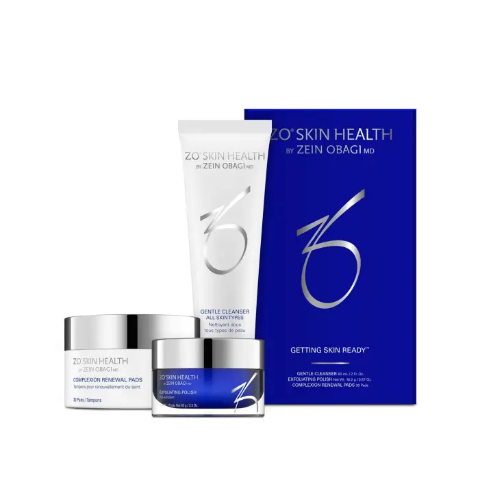 ZO Health Getting Ready Set de 3 piezas para todo tipo de pieles, Limpiador facial suave Limpiador hidratante 200 ml, Exfoliante limpiador 65 g, Crema hidratante 50 ml - 1