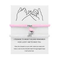 2 unids/set corazón romántico magnético atraer pareja para Mujeres Hombres moda cuerda trenzada pulsera a juego joyería de amistad - details 35