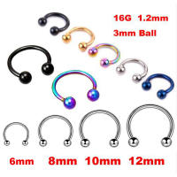 Piercing Circular de acero inoxidable para el cuerpo, anillo quirúrgico de 2 piezas x 4 colores, para la nariz, labio, BCR, Tragus - details 0