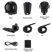 Alarma de luz trasera para bicicleta, lámpara impermeable con carga USB, Control remoto, 110 dB, protección de seguridad - details 12