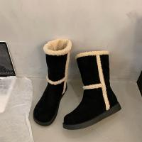 Botas de mujer de punta redonda de felpa,tacón alto,elegantes,invierno - details 8