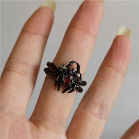 Anillos Góticos Vintage de Rosa Para Parejas Acero Inoxidable Apertura Irregular Joyería Y2k - details 6