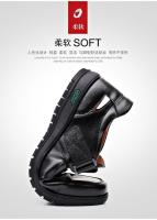 Sandalias de cuero informales formales con suela suave antideslizantes de verano para hombre, zapatos para papá de mediana edad, color negro - details 5