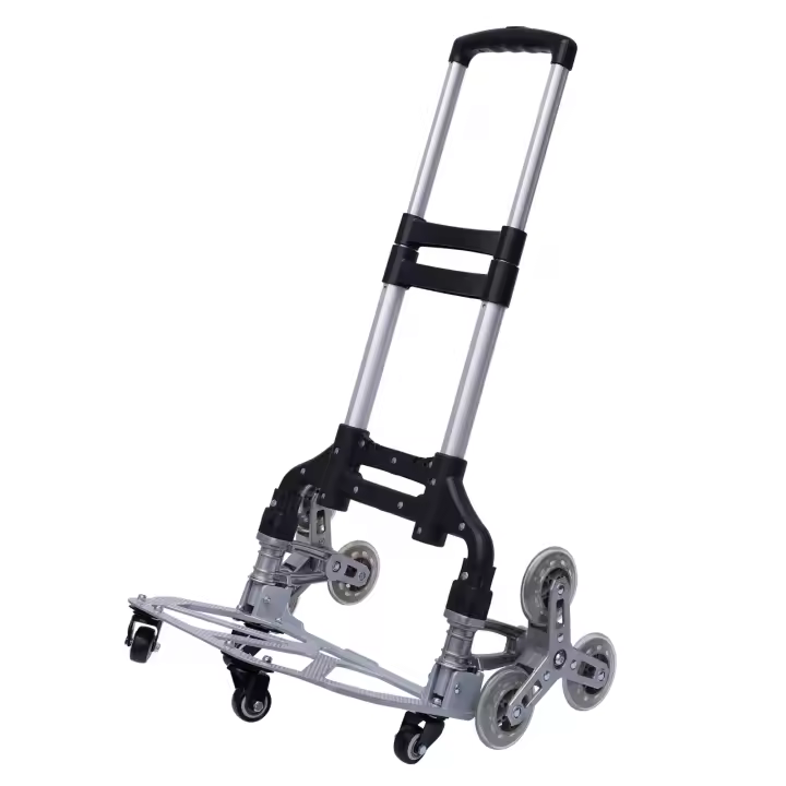Carro de transporte plegable con asa ajustable y bolsa impermeable extraíble, escalador de escaleras, compras, carga de 75 kg, 6 ruedas - 1