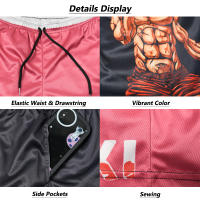 Pantalones Cortos de Gimnasio 3D Impresión Estilizada Ajuste Suelto para el Verano, Mangas Deportivas con Bolsillos para Entrenamiento y Correr - details 9