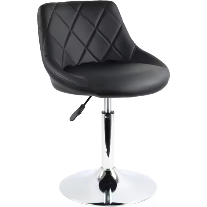 Taburete de Bar de Cuero PU Altísimo Rotación Ajustable y Elevación para Peluquería Recepción Salón de Belleza Ottomanos - 1
