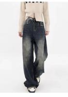 Jeans Holgados de Moda Callejera Retro Pantalones Anchos y Alta Cintura para Mujeres - details 0