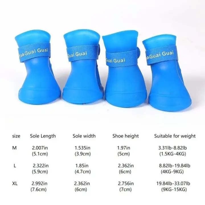 Botas de Lluvia Impermeables para Perros Zapatos de Nieve con Suelo Antideslizante - 1
