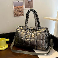 Bolso cruzado de algodón para mujer, bolsa de hombro de gran capacidad, a la moda, estilo Boston - details 2