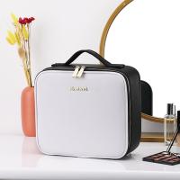 Estuche De Maquillaje Portátil Con Espejo Y Divisores Ajustables En 3 Colores Organizador Impermeable Para Cosméticos Regalo - details 8