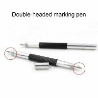 Marcador de punta de Metal portátil de doble extremo, marcador de grabado de vidrio de cerámica, pluma de trazado hecha de acero de tungsteno - details 4