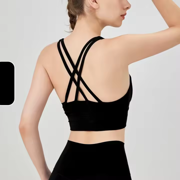 Bras de Verano Transpirables y a Prueba de Golpes para Mujeres Top Deportivo con Espalda Cruzada - 1