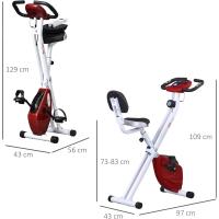Bicicleta Estática Plegable 8 Niveles Resistencia Magnética Bicicleta Vertical con Volante de Inercia X-Bike Ritmo Cardíaco Pulsómetro Asiento Ajustable Carga 110 kg - details 6