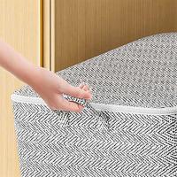 Bolsa de almacenamiento de cremalleras no tejidas, cesta de almacenamiento de edredón móvil, bolsa de almacenamiento de ropa de gran capacidad de viaje - details 1